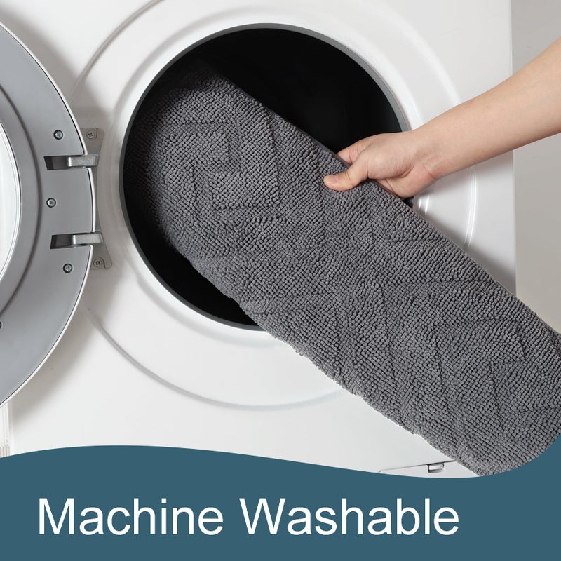 AROGAN Washable Indoor Door Mat Entrance  Low Profile Entry Rugs for Inside House Rubber Backing  Absorbent Muddy Shoe Dirt Doormat for Enterway  Floor Front Back Door(32x20 inches  Grey) - Image 5