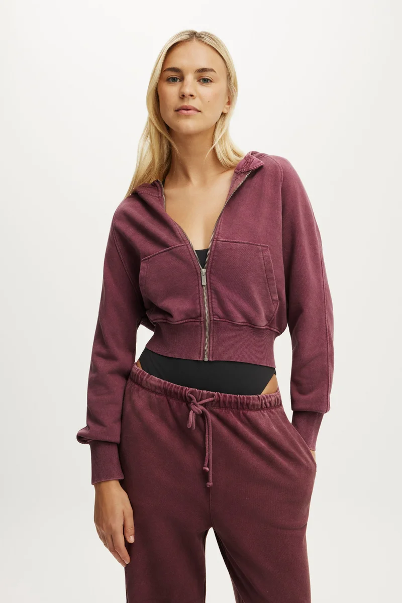ACTIVE RAGLAN ZIP THROUGH HOODIE