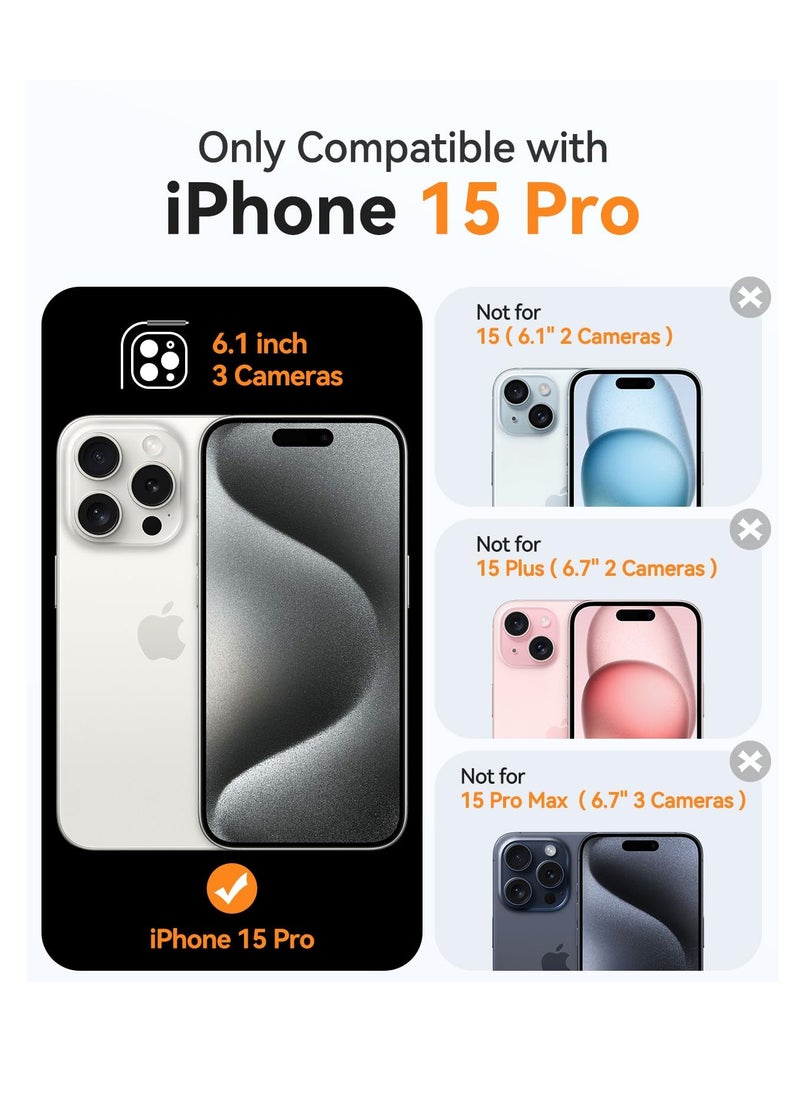 SOKAD - Magnetic Compatible with iPhone 15 Pro Case, Upgraded [Full Camera Protection] [Compatible with Magsafe] [Translucent Matte] Shockproof Protective Phone Case Cvoer 6.1 inch - Black - Image 1