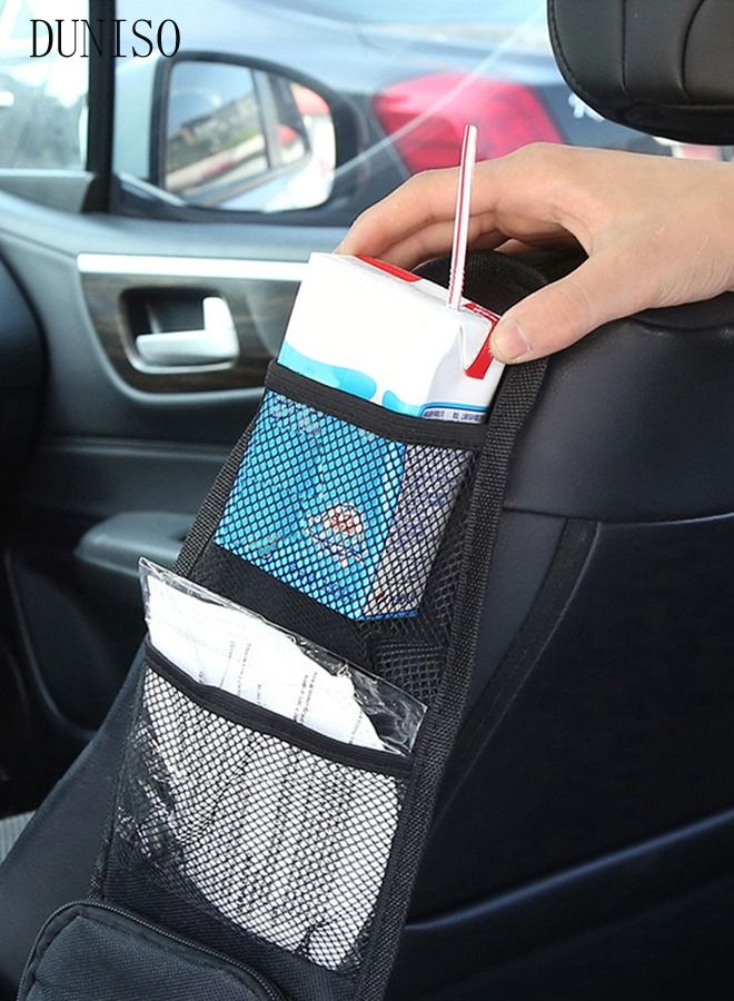 DUNISO 2PCS Car Seat Side Organizer Auto Seat Storage Hanging Bag Phones Drink Stuff Holder with Mesh Pocket for Cars SUV Truck - Image 5