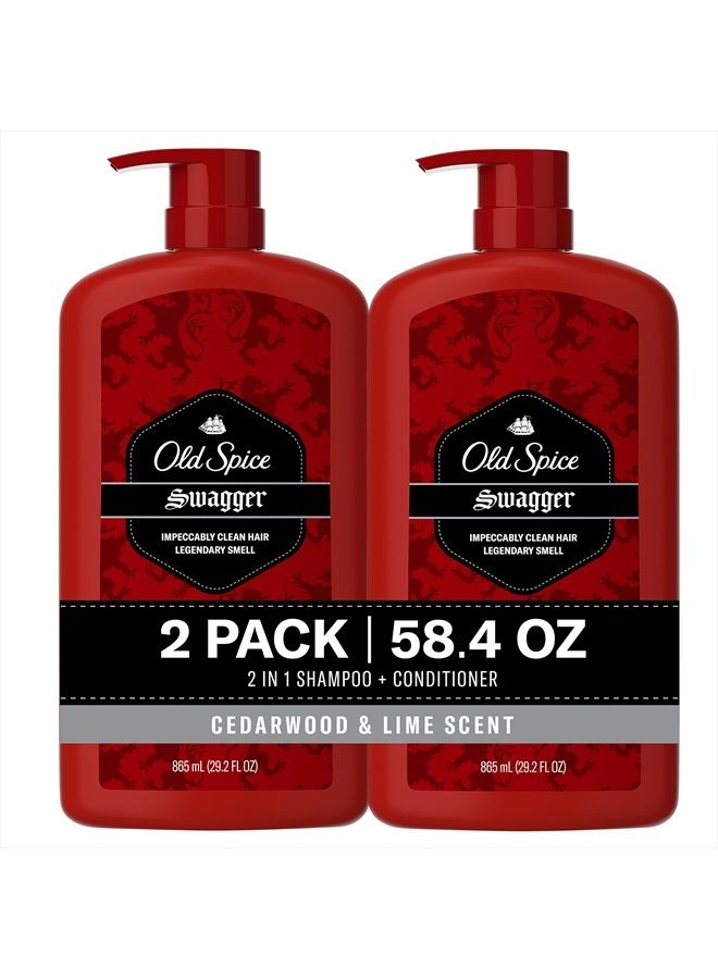 Old Spice شامبو وبلسم سواجر 2 في 1 للرجال، 29.2 أونصة سائلة (عبوة من 2) - Image 1