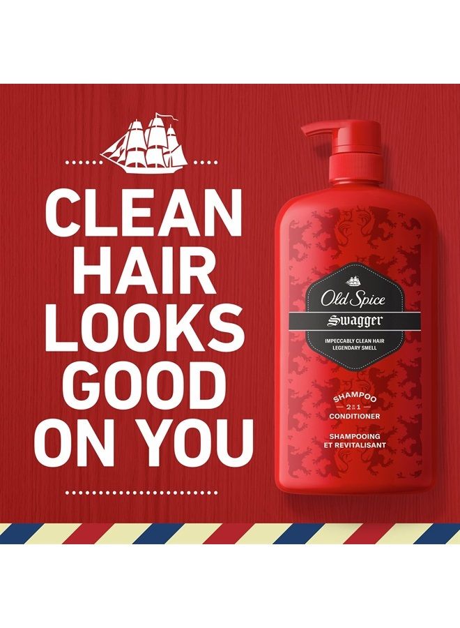 Old Spice شامبو وبلسم سواجر 2 في 1 للرجال، 29.2 أونصة سائلة (عبوة من 2) - Image 2