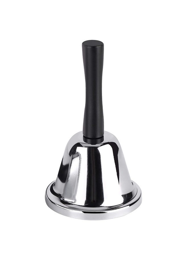 MROCO Loud Hand Bell, Silver Steel Hand Bells For Adults, Dinner Bells For Inside Classroom Bell, For Food Line, Alarm, Jingles, Ringing  - Image 1