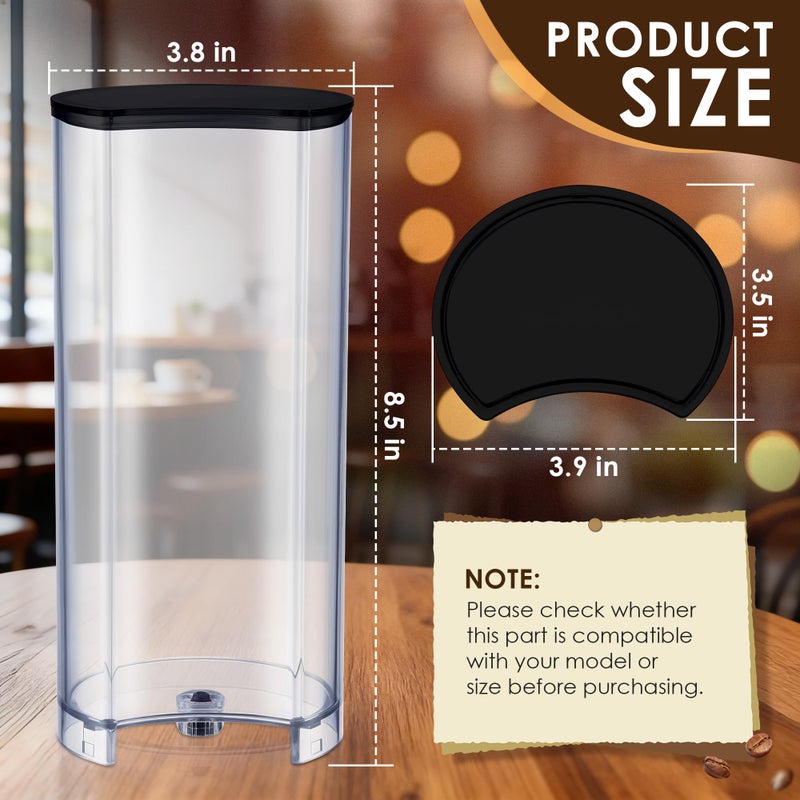 Mysora Water Tank Reservoir Replacement & Black Lid Cover Compatible with Nespresso Vertuo Next, Compatible with Krups XN910B XN9105 XN910C Coffee Machine, Coffee Machines Replacement Parts, Clear - Image 2