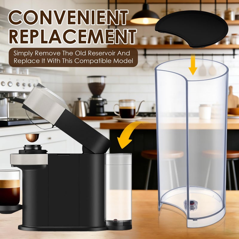 Mysora Water Tank Reservoir Replacement & Black Lid Cover Compatible with Nespresso Vertuo Next, Compatible with Krups XN910B XN9105 XN910C Coffee Machine, Coffee Machines Replacement Parts, Clear - Image 5