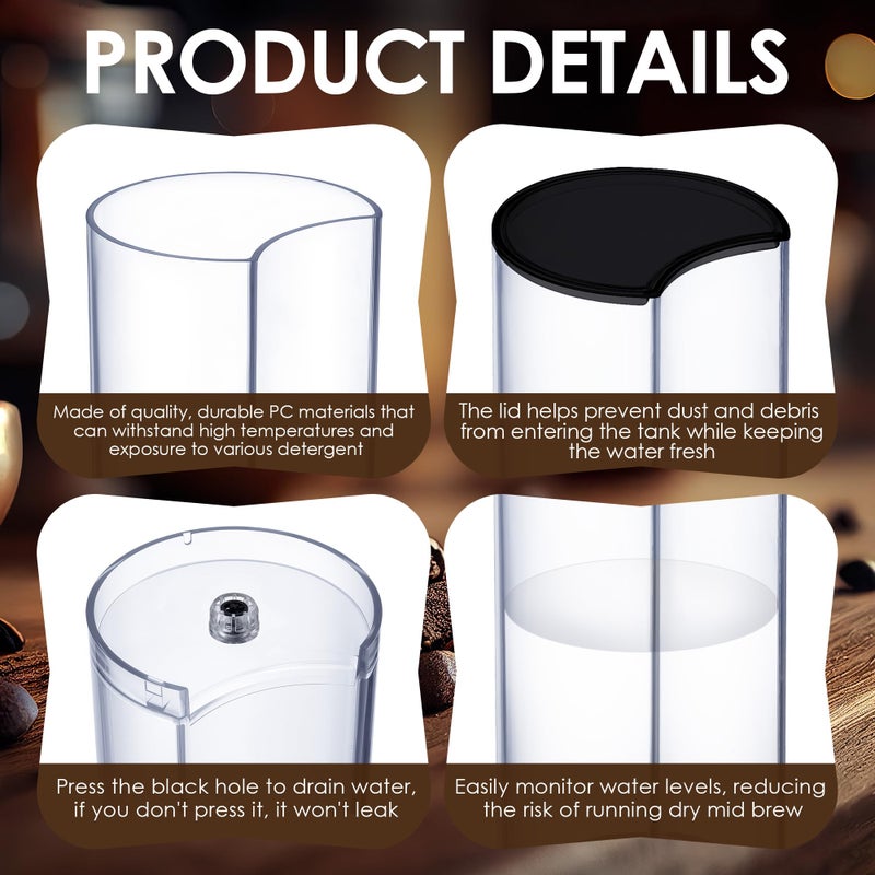 Mysora Water Tank Reservoir Replacement & Black Lid Cover Compatible with Nespresso Vertuo Next, Compatible with Krups XN910B XN9105 XN910C Coffee Machine, Coffee Machines Replacement Parts, Clear - Image 4