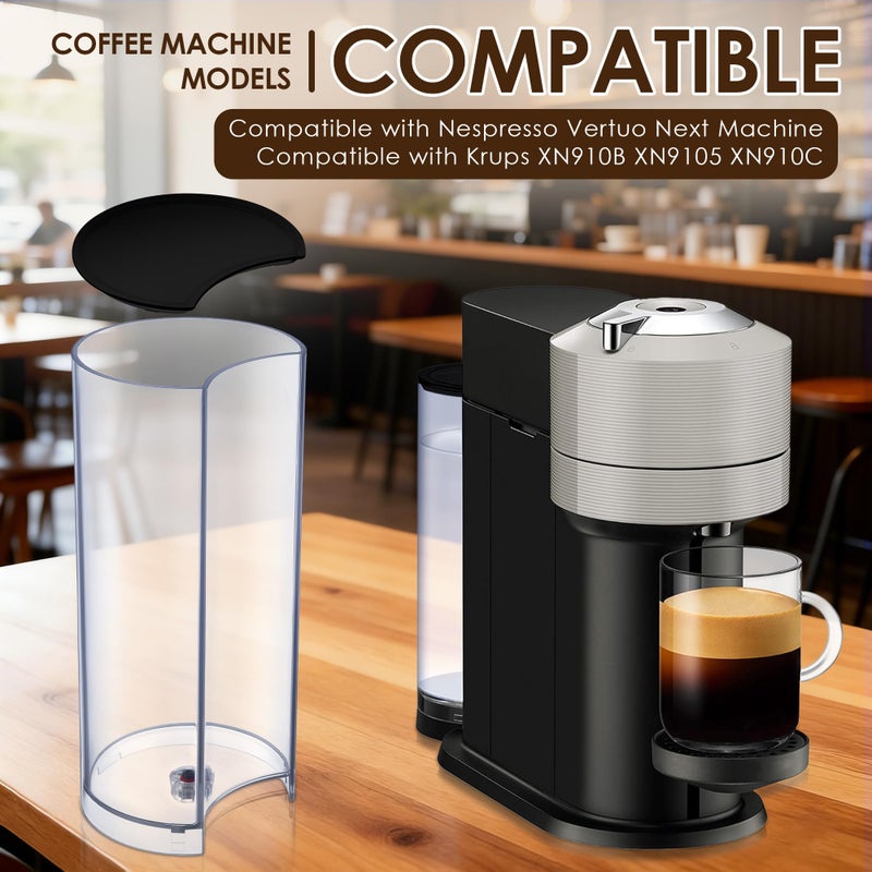 Mysora Water Tank Reservoir Replacement & Black Lid Cover Compatible with Nespresso Vertuo Next, Compatible with Krups XN910B XN9105 XN910C Coffee Machine, Coffee Machines Replacement Parts, Clear - Image 3