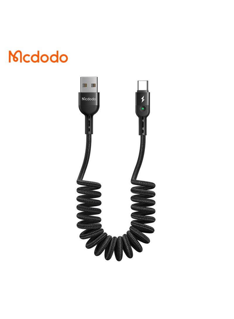 مكدودو Mcdodo كابل بيانات Type-C ملفوف 1.8 متر (دعم QC 4.0/3.0، إضاءة LED) - Image 1