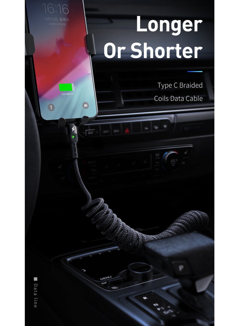 مكدودو Mcdodo كابل بيانات Type-C ملفوف 1.8 متر (دعم QC 4.0/3.0، إضاءة LED) - Image 2