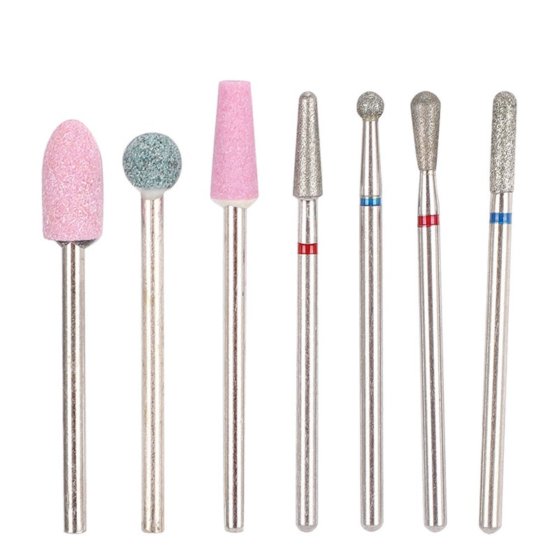 Tungsten Steel Nail Drill Bits - 6-in-1 Grinding Compatibility Stable Performance Long Service Life Nail Polishing Tool for Home Salon Manicure & Multi-Material Processing - Image 1