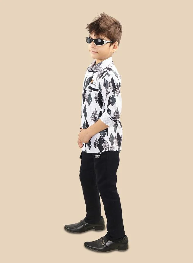 Ts Trends Ts Trends Printed Buttoned Shirt and Pant Set