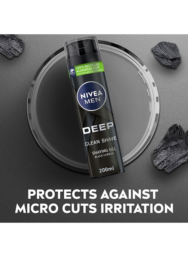 Nivea MEN DEEP Clean Shave Shaving Gel, Antibacterial Black Carbon 200ml - Image 2