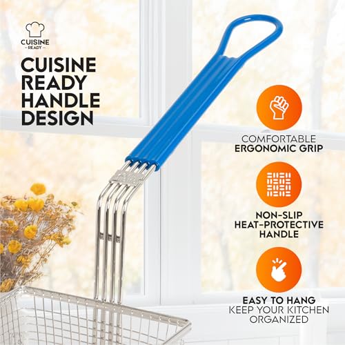Cuisine Ready Deep Fryer Basket | 4-Pack | Commercial Fry Basket with Handle | 13.25" x 6.5" x 5.9" | Heavy Duty Restaurant Quality - Image 5