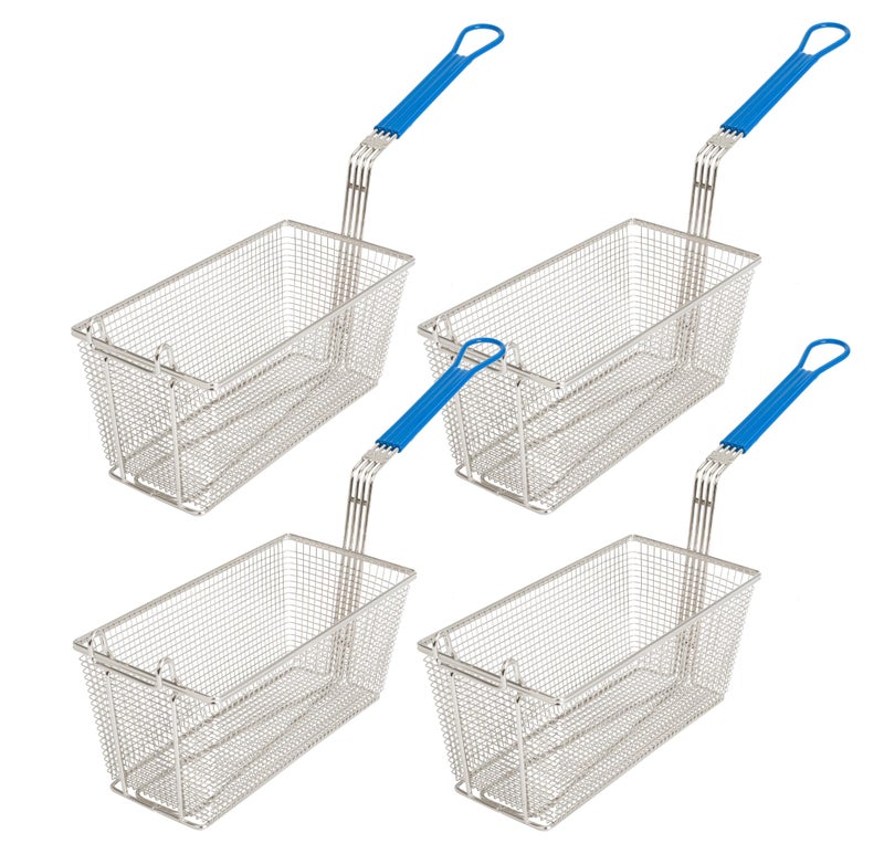 Cuisine Ready Deep Fryer Basket | 4-Pack | Commercial Fry Basket with Handle | 13.25" x 6.5" x 5.9" | Heavy Duty Restaurant Quality - Image 1