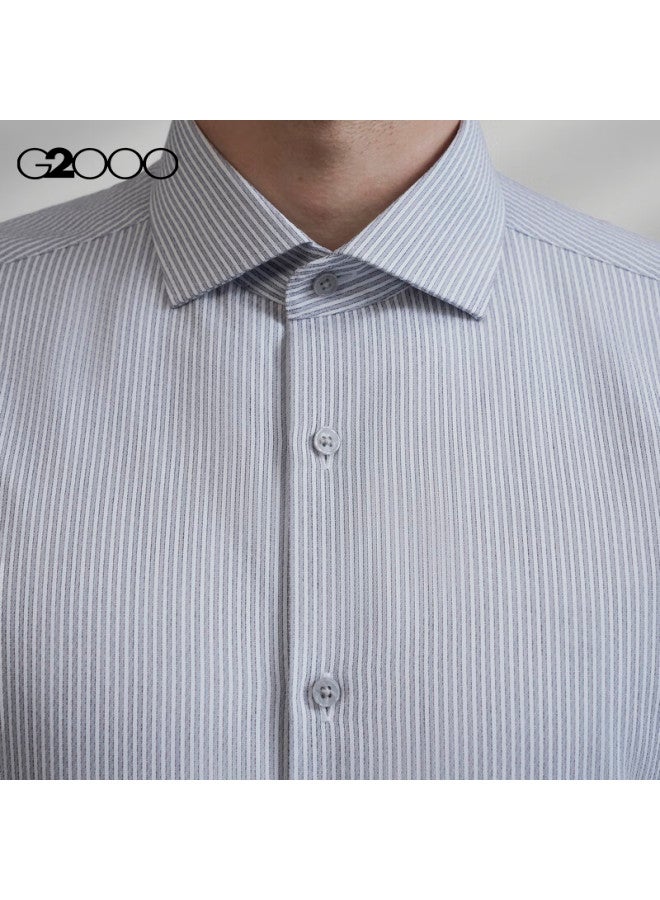 G2000 Non-iron Wrinkle-resistant Easy-care Spring Summer Commuter Long Sleeve Shirt Medium Gray XL - Image 2