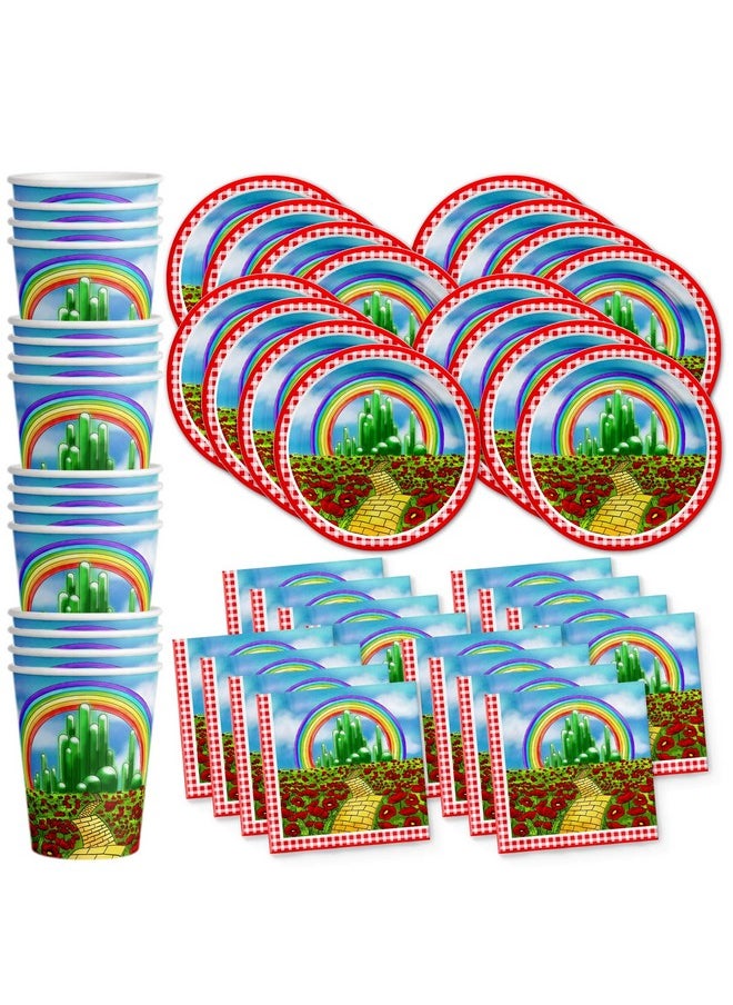 Birthday Galore The Wonderful Wizard of Oz Birthday Party Supplies Set Plates Napkins Cups Tableware Kit for 16  - Image 1