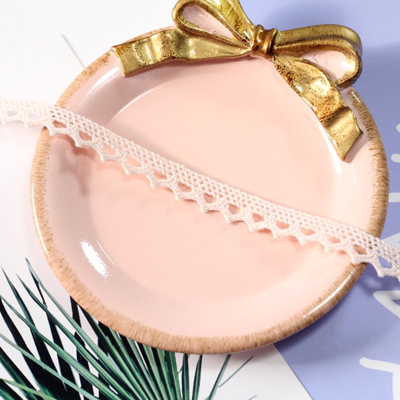 2pcs Delicate Round Platter with Elegant -knot Decorative Tableware for Serving Dessert or Fruit( ) - Image 3