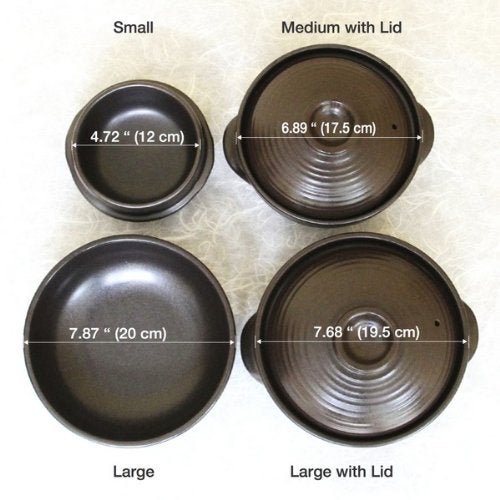 Crazy Korean Cooking Korean Stone Bowl (Dolsot)  Sizzling Hot Pot for Bibimbap and Soup - Premium Ceramic (Medium with Lid) - Image 5