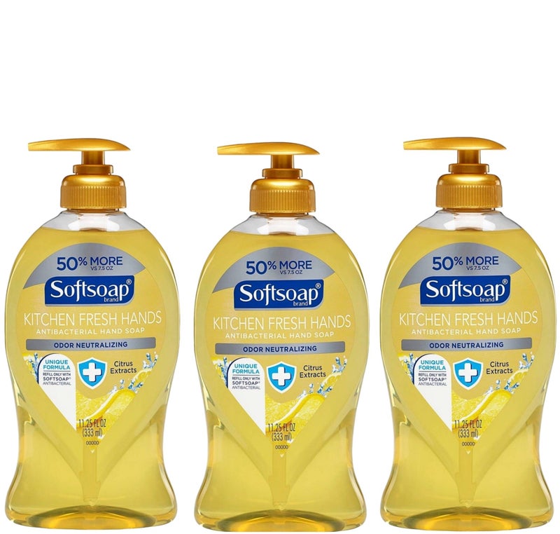 Softsoap Kitchen Fresh Hands Antibacterial Soap Citrus Extracts (3 Pack of ll.25 FL Oz. Size)