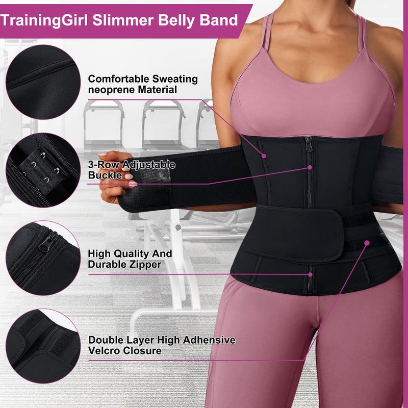 TrainingGirl Women Waist Trainer Cincher Corset Tummy Control Workout Sweat Band Slimmer Belly Belt Weight Loss Sports Girdle - Image 5