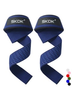 SKDK Cotton Hard Pull Wrist Lifting Straps Grips Band-Deadlift Straps with Neoprene Cushioned Wrist Padded and Anti-Skid Silicone - for Weightlifting, Bodybuilding, Xfit, Strength Training  - Image 1