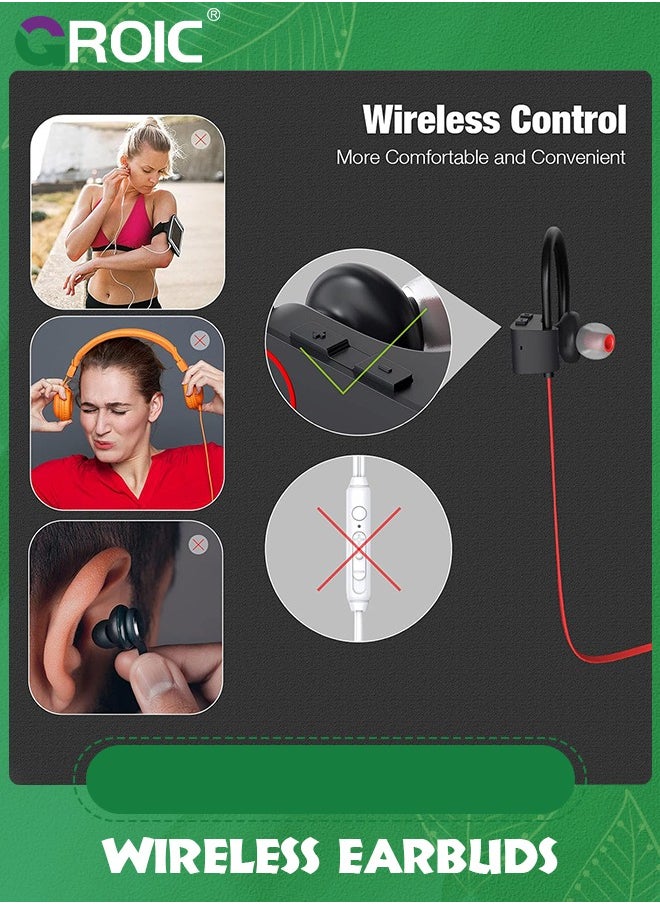 GROIC - Bluetooth Headphones Wireless Earbuds, Bluetooth 5.3 Running Headphones, IPX7 Waterproof Earphones with 16 Hrs Playtime Stereo Sound Isolation Headsets for Workout Gym - Image 1