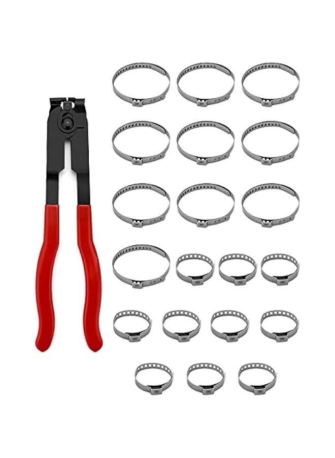 Arabest CV Joint Boot Clamps with Durable Stainless Steel Pliers and 20 Crimp Bands - Perfect for Auto and ATV Enthusiasts  - Image 1