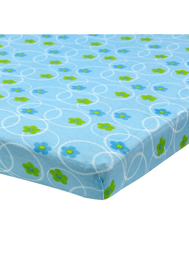 Abstract Bassinet Sheets For Baby/Infant Deep Fitted Soft Jersey Knit By Abstract 16 X 32 (Floral Blue) - Image 1