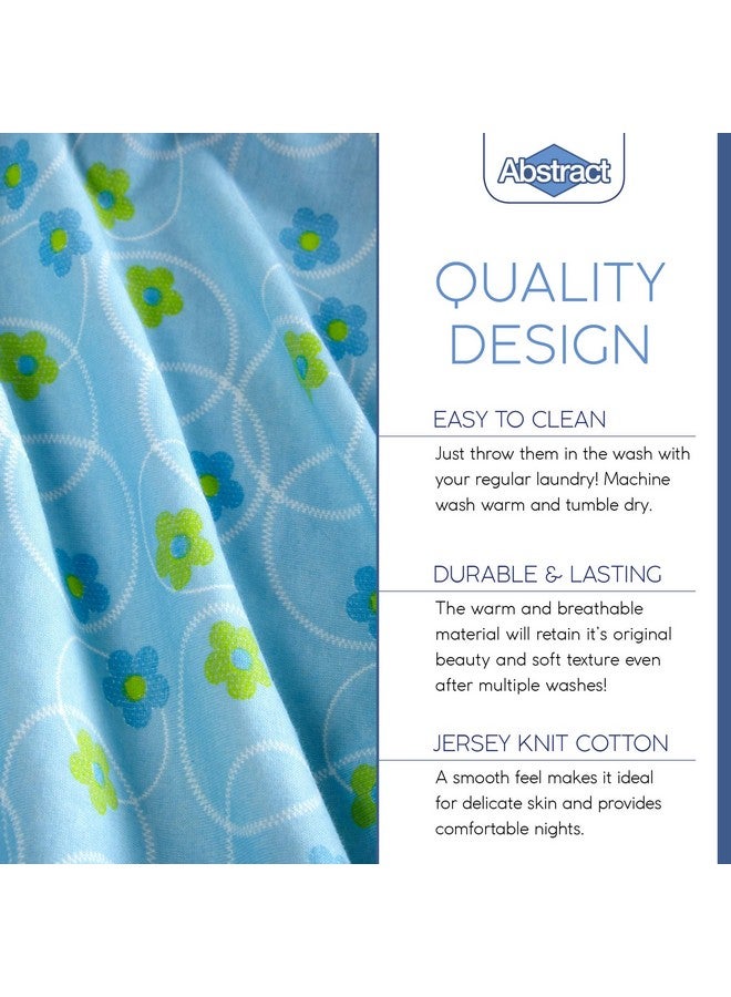 Abstract Bassinet Sheets For Baby/Infant Deep Fitted Soft Jersey Knit By Abstract 16 X 32 (Floral Blue) - Image 3