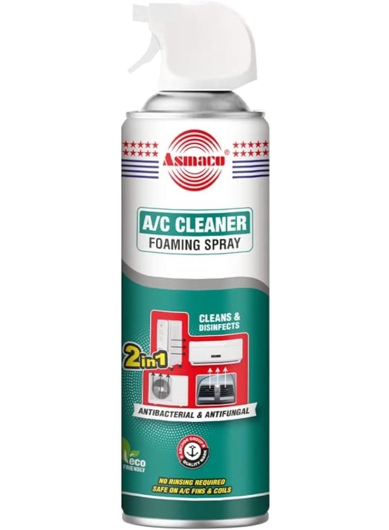 Asmaco Air Conditioner Cleaner, Foaming Spray, Interior, Anti Bacterial, Anti Fungul - Image 1
