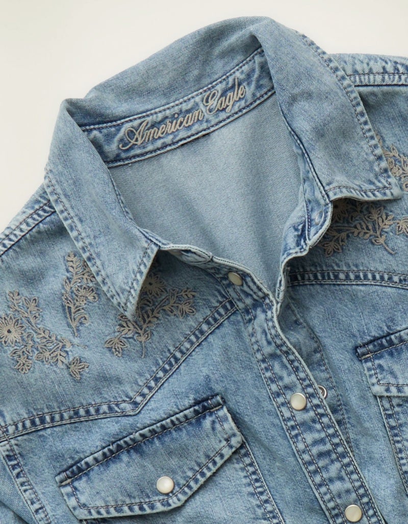American Eagle AE Throwback Denim Button-Up Shirt - Image 3