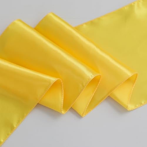 iEventStar رباطات كراسي ساتان iEventStar - رباطات كراسي زينة لحفلات الزفاف والولائم (10، أصفر زاهي) - Image 2