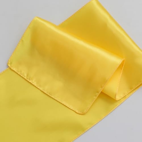 iEventStar رباطات كراسي ساتان iEventStar - رباطات كراسي زينة لحفلات الزفاف والولائم (10، أصفر زاهي) - Image 3