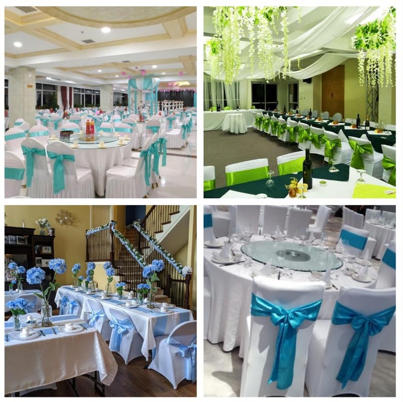 iEventStar رباطات كراسي ساتان iEventStar - رباطات كراسي زينة لحفلات الزفاف والولائم (10، أصفر زاهي) - Image 5