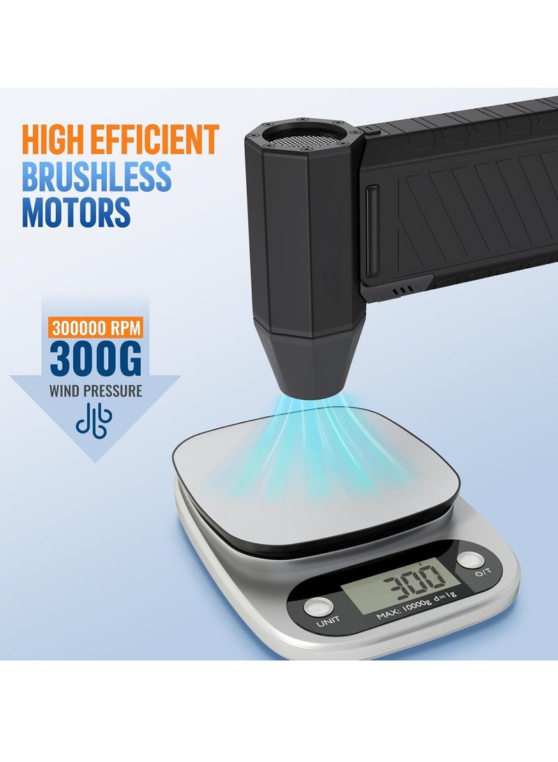 Electric air Duster - 130000RPM Brushless 3 Speeds Turbo Fan JetFan, 2000mAh Battery Compressed Air Duster Cordless Dust Blower Air Blower for Computer Keyboard,Outdoors,Car,Home  - Image 4