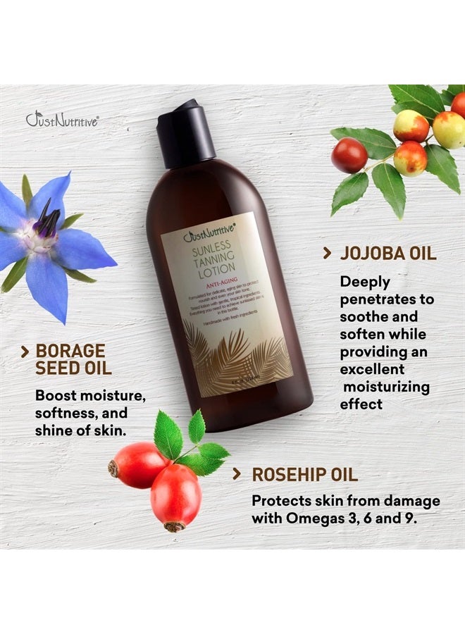 Just Nutritive Sunless Tanning Lotion | Anti-Aging Self-Tanner | Body Tanning | Sun Kiss Glow Bronze Finish | Bronzer Lotion For All Skin Types | Just Nutritive | 8 Oz - Image 3