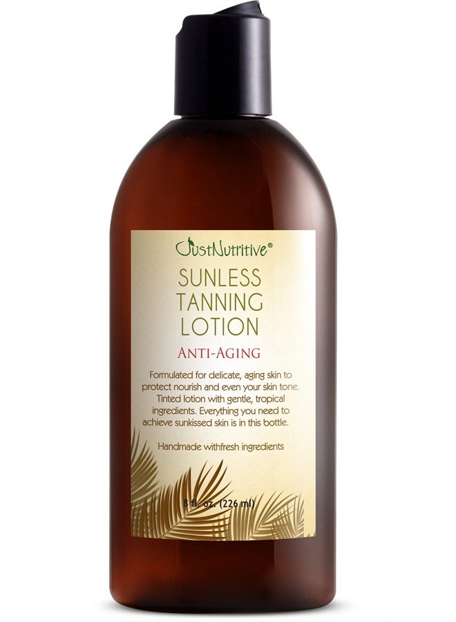 Just Nutritive Sunless Tanning Lotion | Anti-Aging Self-Tanner | Body Tanning | Sun Kiss Glow Bronze Finish | Bronzer Lotion For All Skin Types | Just Nutritive | 8 Oz - Image 1
