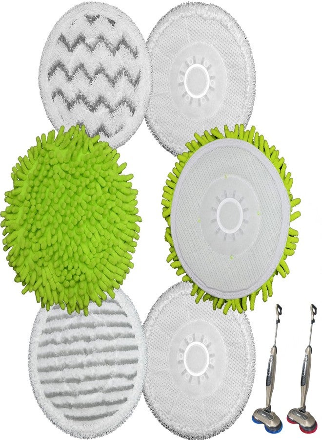 Dnxbzfb 6 Pack S7001 Mop Pads Compatible with Shark S8201 S8001 S7001 S7201 S7000AMZ S7000 S7005 S7020 S7001TGT, Steam & Scrub All-in-One Scrub Pads, Dirt Grip Washable Pad (4White 2green) - Image 1