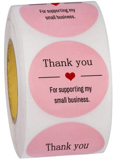 Remarkable Pink Thank You Sticker Round 1.5 Inch 500 Labels Per Roll For Small Business Packaging And Customer Service  - Image 1