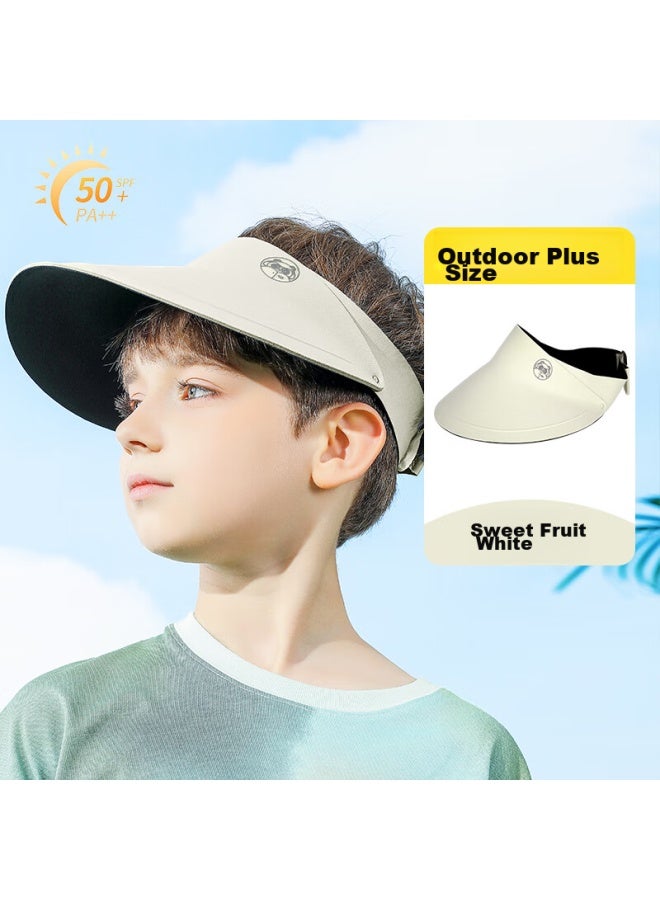 Moremerry Children's Sun Protection Hat, Visor Sun Hat, Face-covering Windproof Uv-resistant Hat For Boys And Girls, Sweet Fruit White