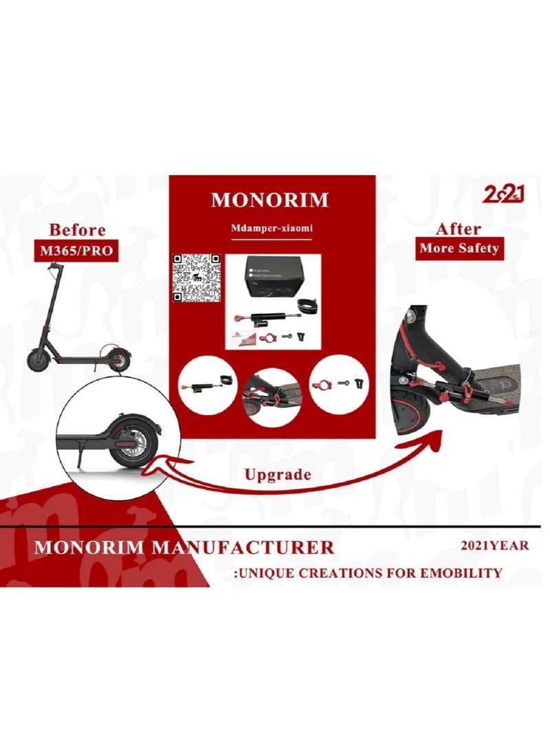 monorim - Damper For Xiaomi M365/1S/Es/Pro1/Pro2/Mi3/Mi4 Pro Fixed Direction Free Hands New Experience Accessories Part-Black - Image 1
