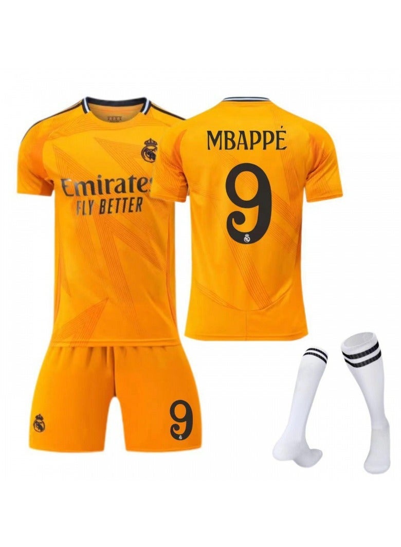 general 2024/25 Real Madrid Away Football Jersey MBAPPE #9 Football Jersey/Shorts Socks Gift Set Kids Size & Adult Size, Gift for Fan Friends  - Image 1