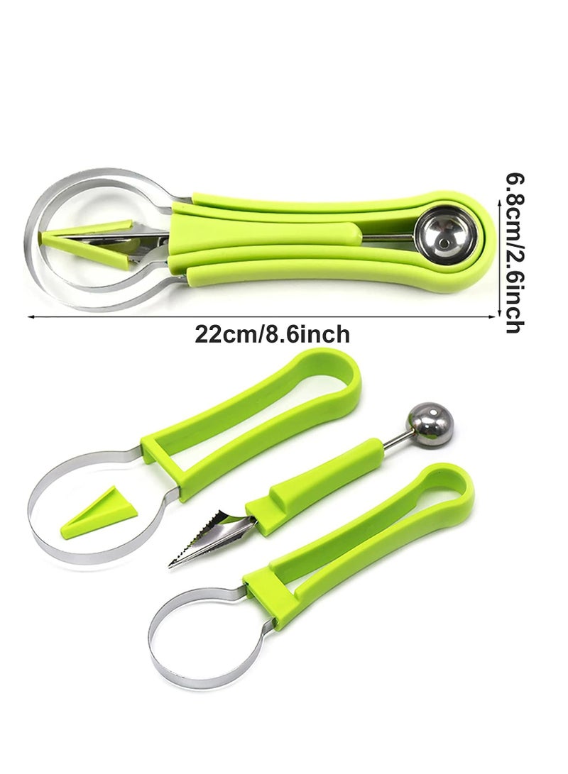 Loquat 4 In 1 Stainless Steel Fruit Scooper Seed Remover Melon Baller Double Sided Melon Baller for Watermelon Ice Cream - Image 2