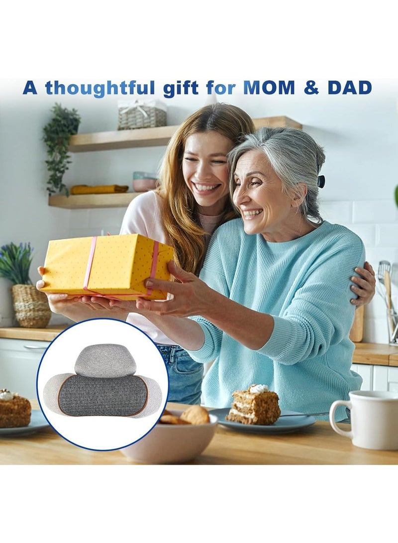 YOUWE7 Travel Pillow Massage Neck Hump, Traction Massager with Heat 3-in-1 Neck Massagers Pillow, Heated Cervical Massagers with Adjustable Air Chambers & Memory Foam Support (Light Gray) - Image 2