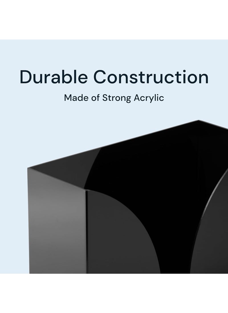 Generic - Countertop Paper Towel Holder - Black Acrylic Storage Holder for Kitchen or Bathroom Use with Multifold, C Fold, Trifold, Z Fold Folded Hand Towel Napkins - Commercial or Home Use - Image 1