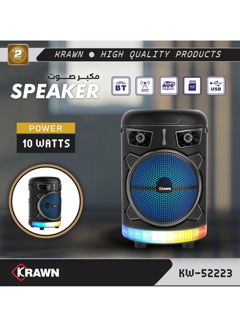 KRAWN Portable Bluetooth Party Speaker With Music Light