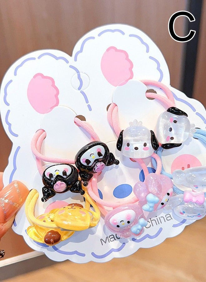 NIBEMINENT إكسسوارات الشعر رباط شعر شريط مطاطي للبنات جميلا لطيفا لون كريستالي قوام - Image 4