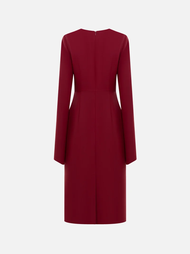 Lichi  Midi dress with a draped waist and loose sleeves for Women | Best Price UAE
