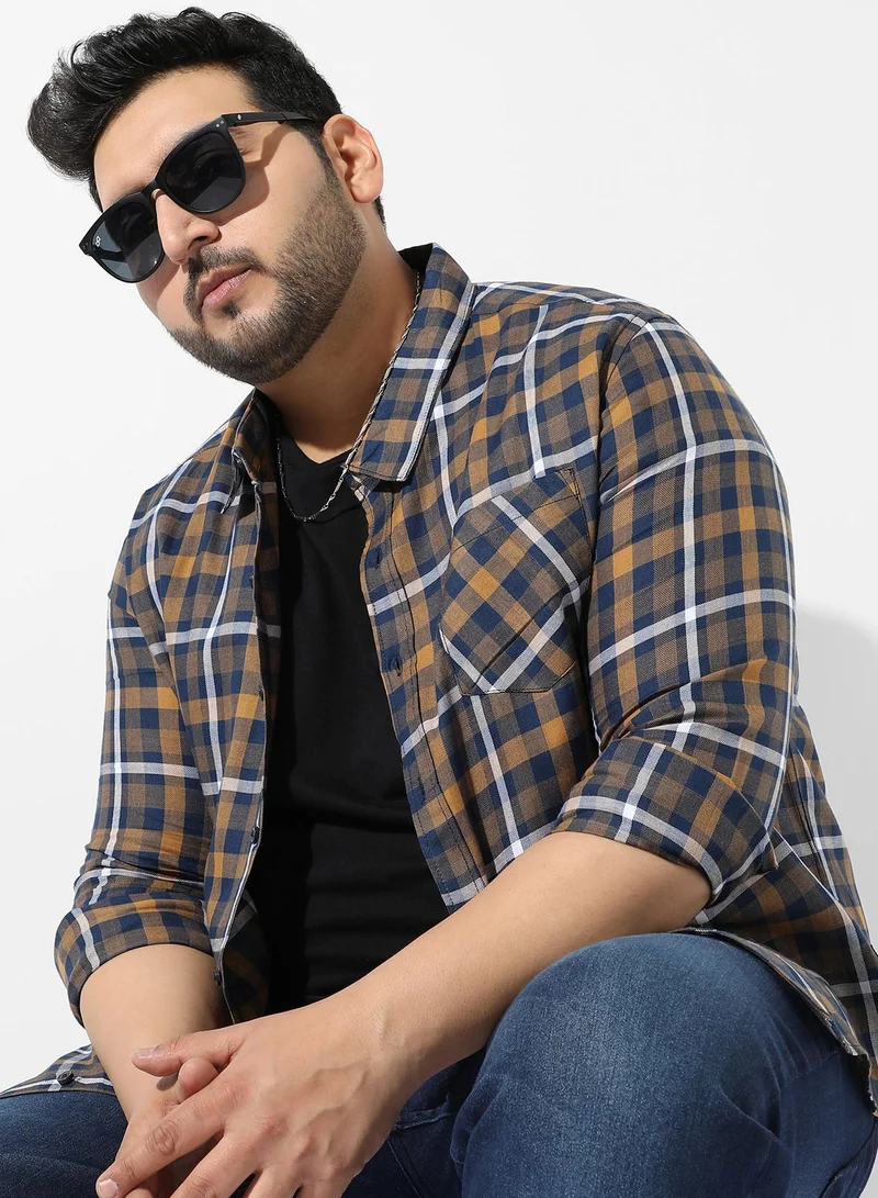 انستافاب بلس قميص كاجوال متعدد الألوان للرجال بقصة عادية