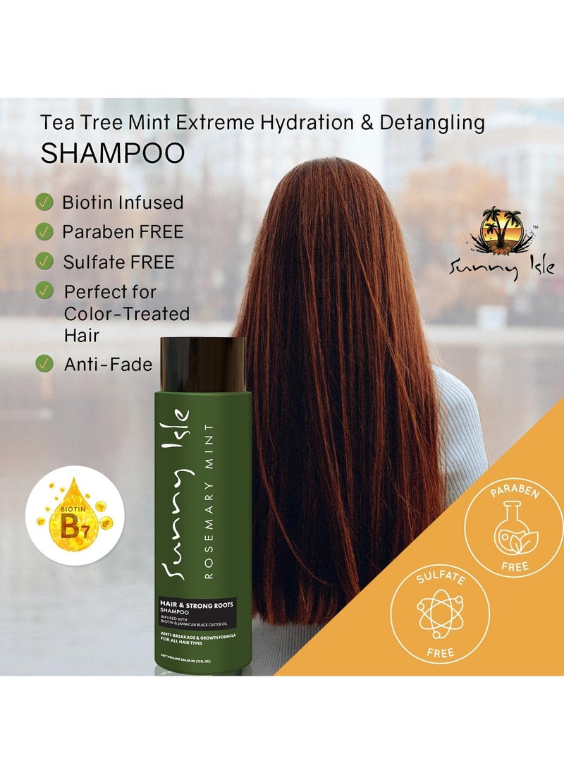 Sunny Isle Sunny Isle Rosemary Mint Hair & Strong Roots Shampoo 12oz, Anti-Breakage Formula, Infused with Biotin and Jamaican Black Castor Oil, All Hair Types  - Image 4